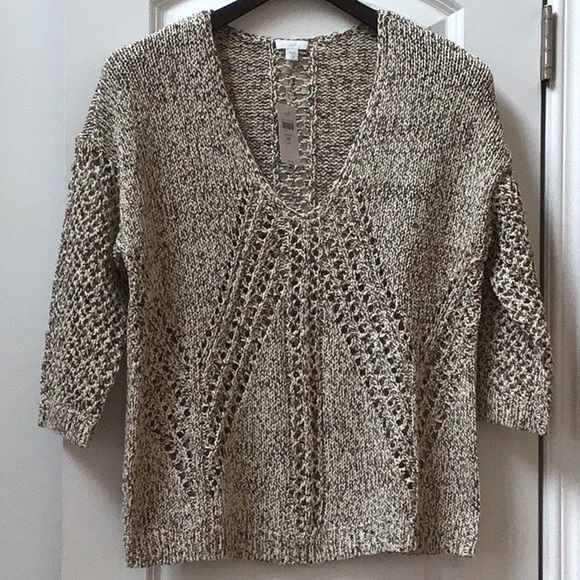 J. Jill Sweaters - J. Jill Black & Cream Mixed Stitch Sweater
